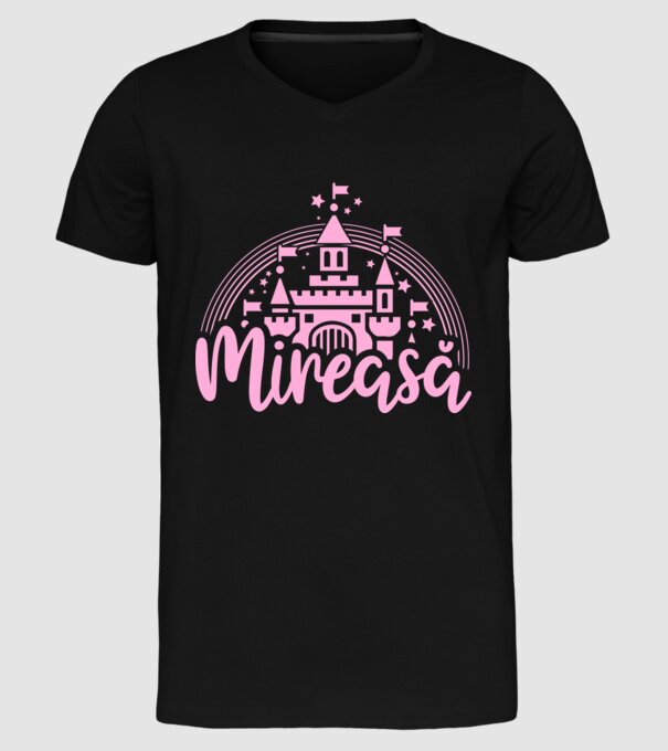 Prinţesă mireasă model negru pe tricou