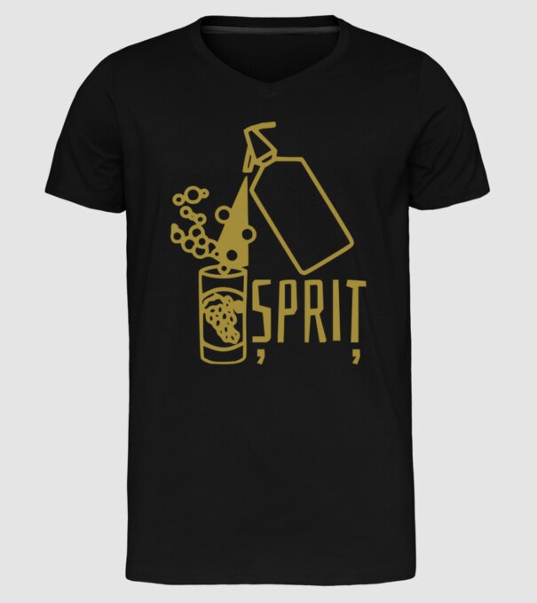 Șpriț model negru pe tricou