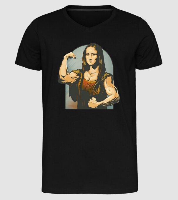 Pumped Mona model negru pe tricou
