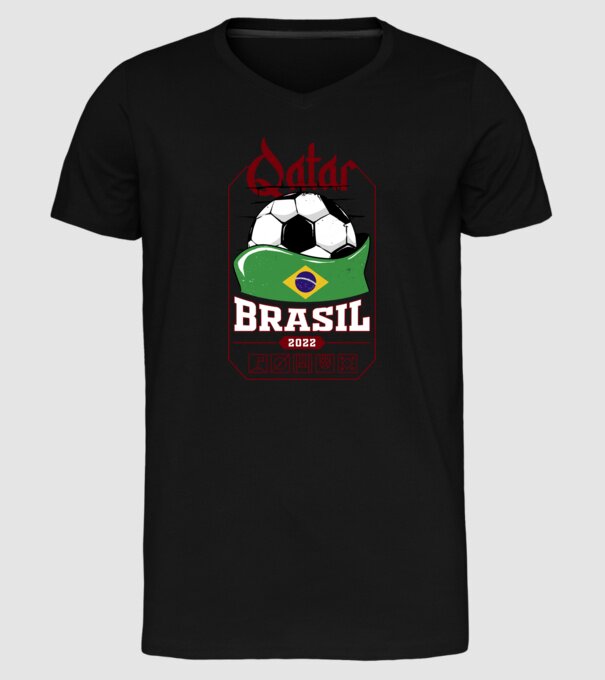 Qatar teams Brasil model negru pe tricou