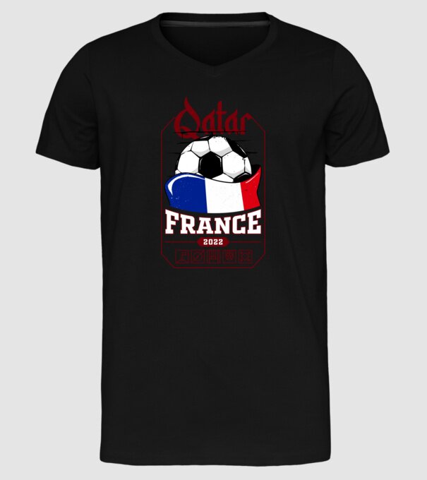 Qatar teams France model negru pe tricou