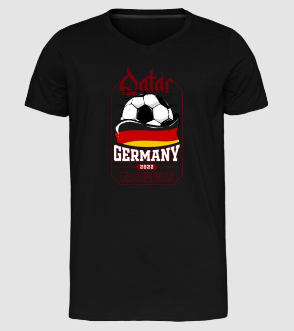 Qatar teams Germany model negru pe tricou
