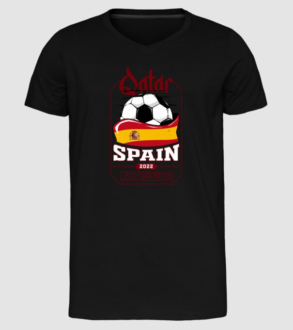 Qatar teams Spain model negru pe tricou