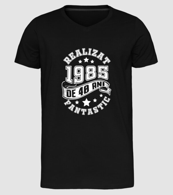 Realizat de fantastic - 1985 model negru pe tricou