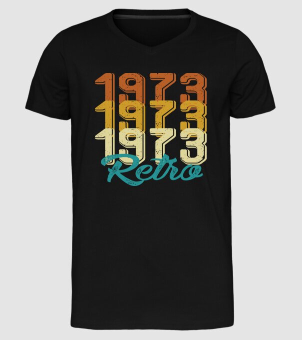 Retro 1973 model negru pe tricou