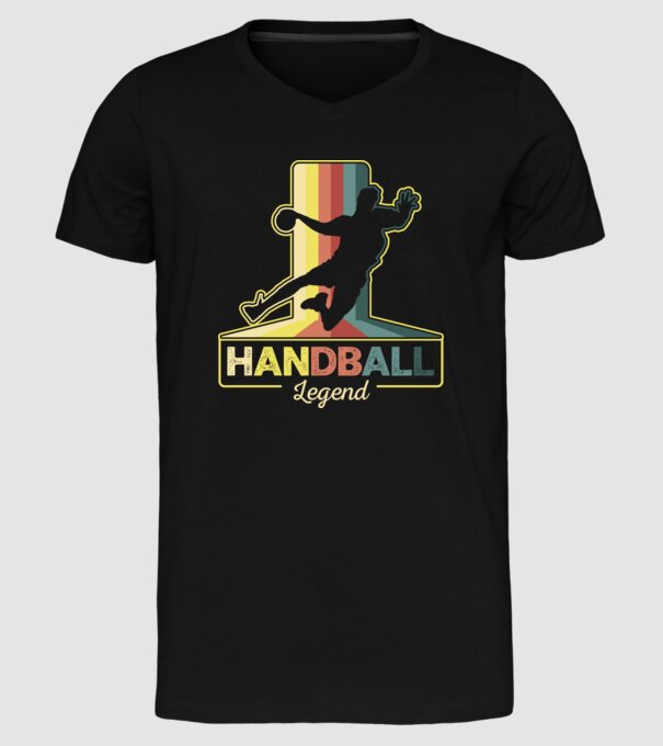 Retro Handball legend model negru pe tricou