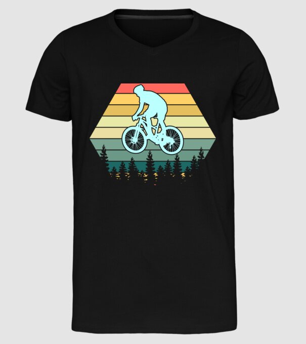 retro mountain bike model negru pe tricou