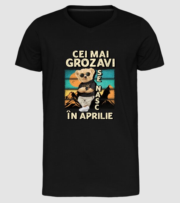 RETRO teddy APRILIE model negru pe tricou