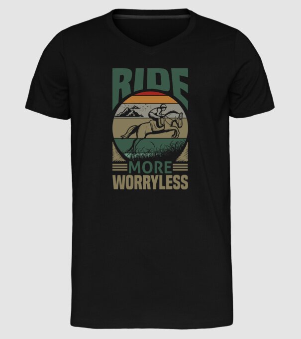 ride more model negru pe tricou