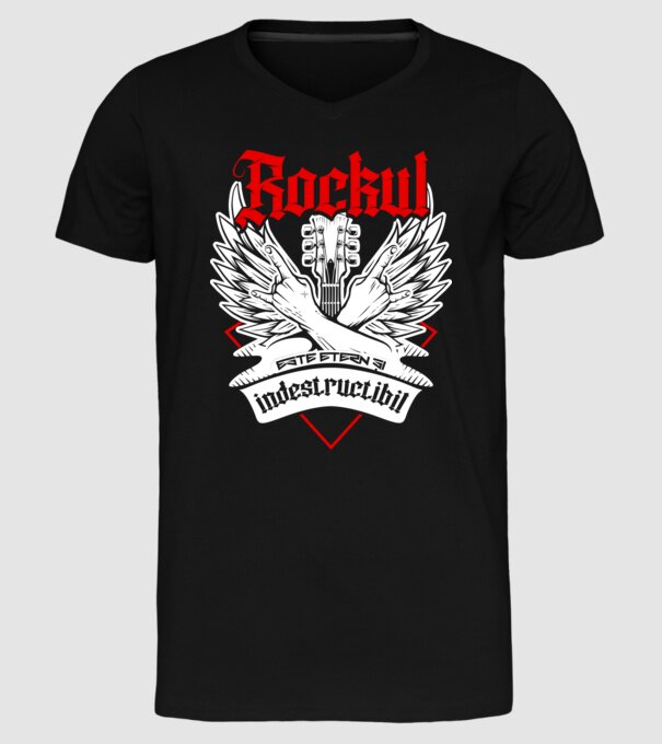 Rockul este etern și indestructibil model negru pe tricou