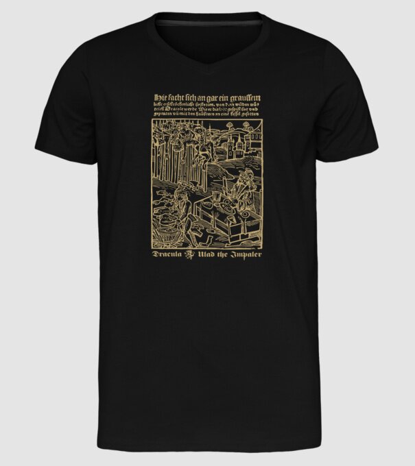 România Dracula model negru pe tricou