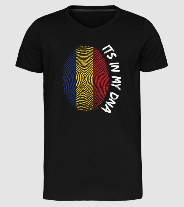 România fingerprint model negru pe tricou