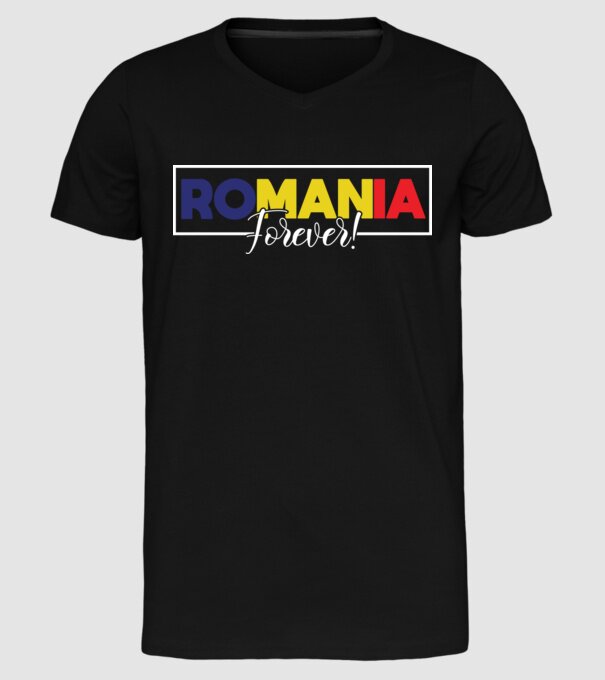 Romania forever model negru pe tricou