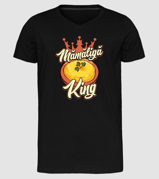 România Mămăligă model negru pe tricou
