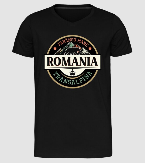 România transalpina model negru pe tricou