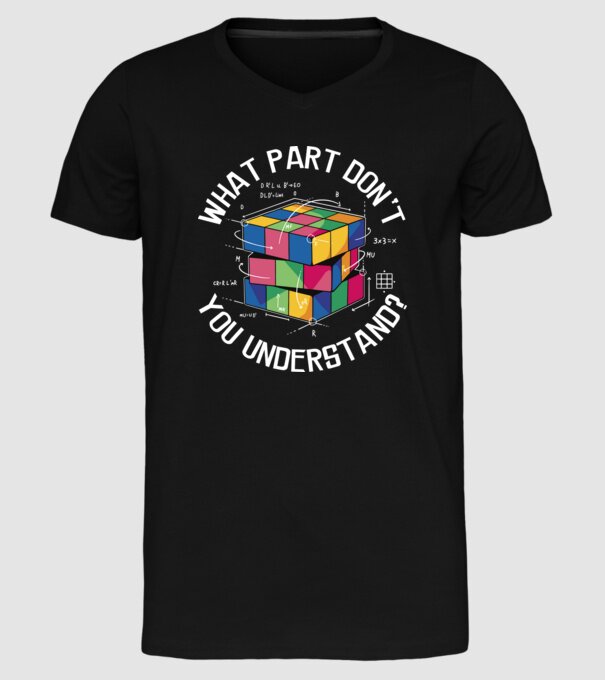 Rubik cube what part model negru pe tricou