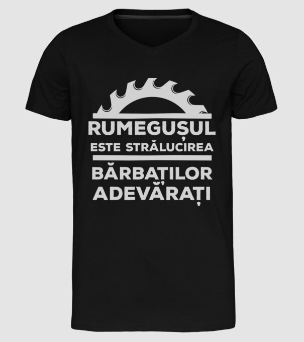 Rumegușul este strălucirea bărbaților adevărați model negru pe tricou