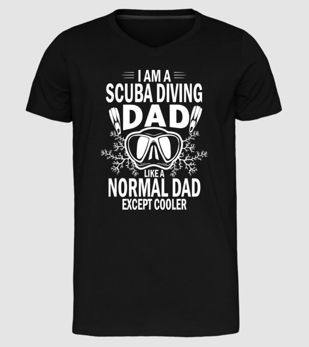 Scuba Dad model negru pe tricou