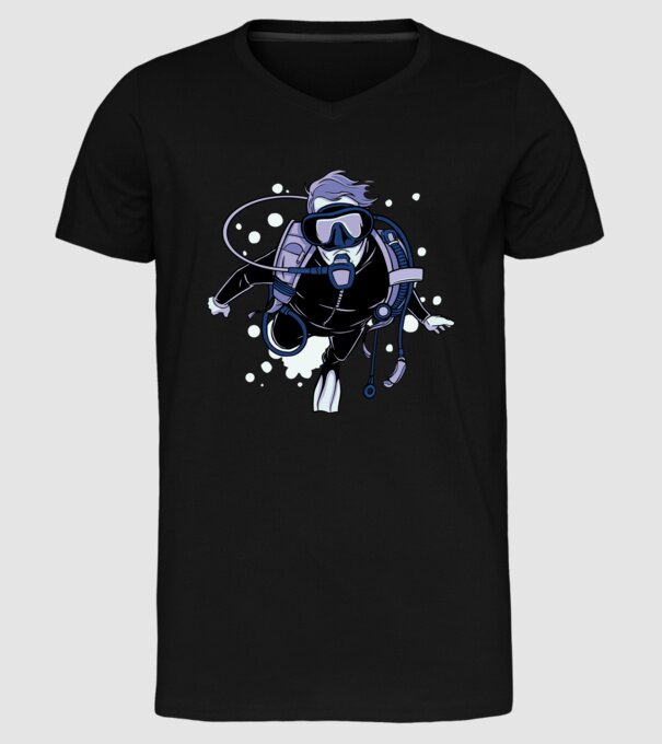 Scuba driver model negru pe tricou