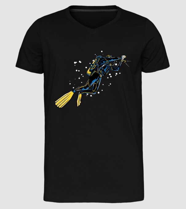 Scuba driver with light model negru pe tricou