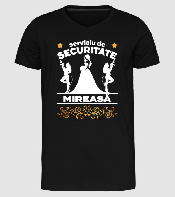 serviciu de securitate mireasă model negru pe tricou