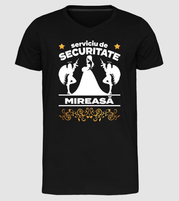 serviciu de securitate mireasă model negru pe tricou