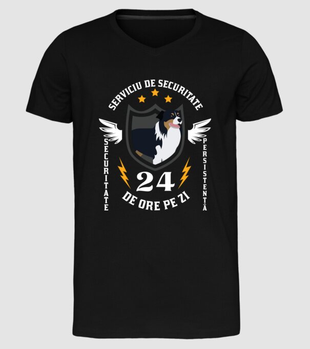 serviciu de securitate - securitate - persistență - 24 de ore pe zi model negru pe tricou