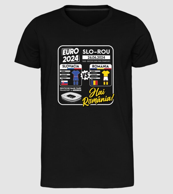 SLO-ROU euro 2024 calendar model negru pe tricou