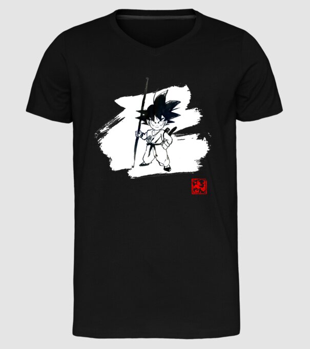 son goku art model negru pe tricou