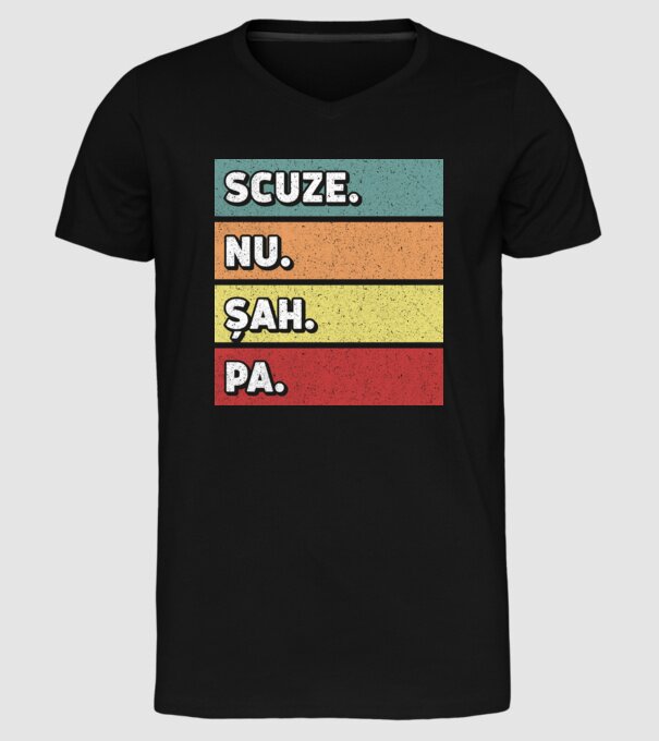 Sorry Cant Chess Bye model negru pe tricou