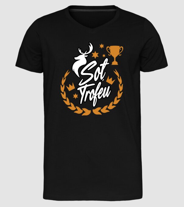Soț trofeu model negru pe tricou