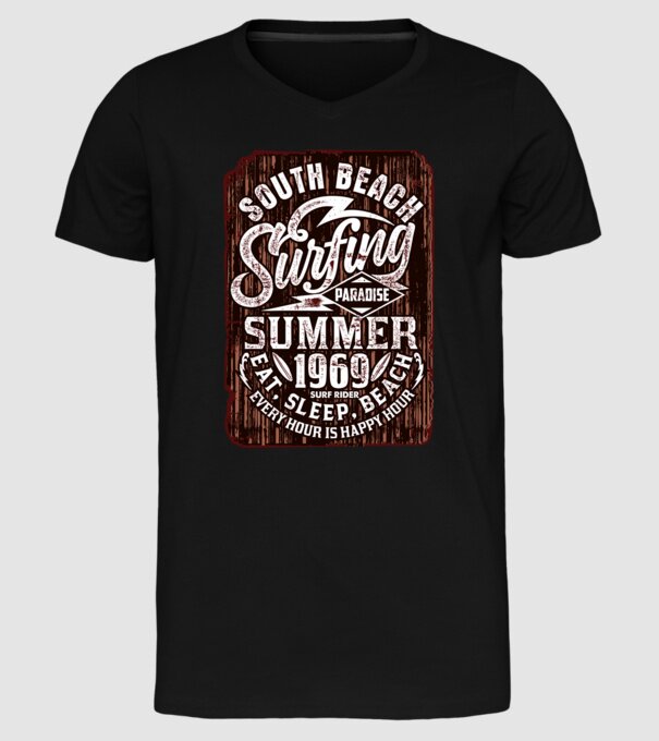 South Beach model negru pe tricou