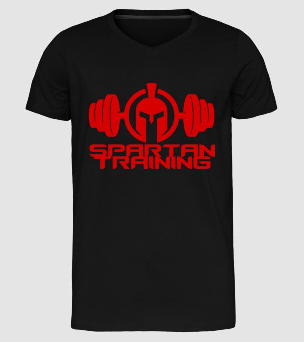 Spartan Training model negru pe tricou