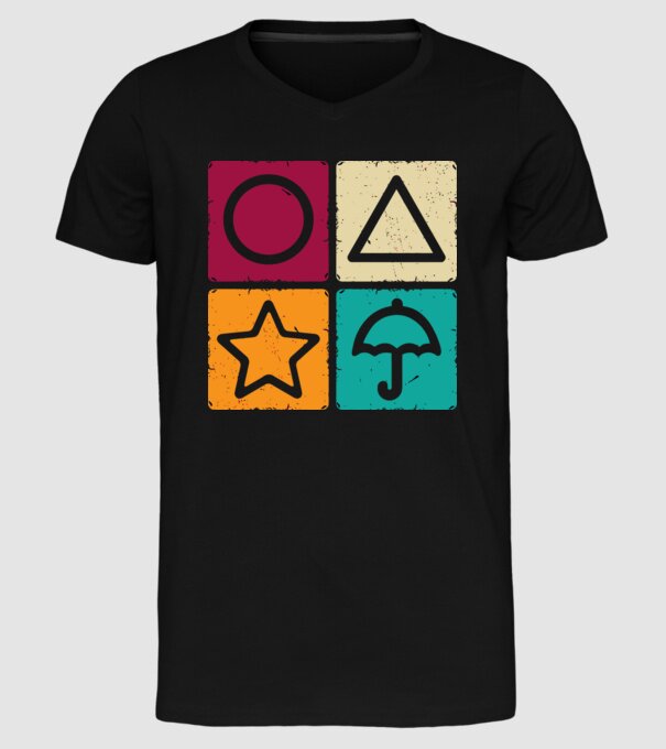 squid game motive game model negru pe tricou