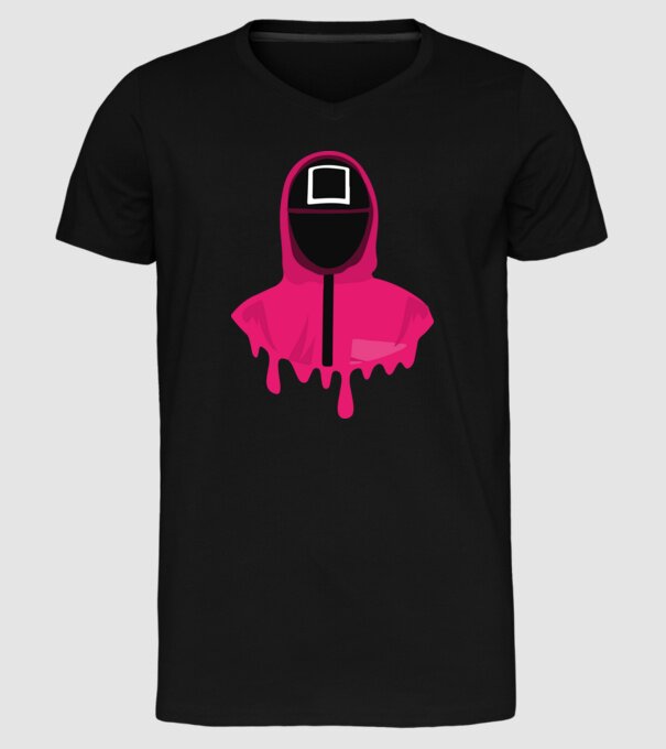 squid game square model negru pe tricou