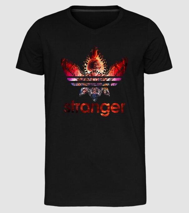 stranger logo poster model negru pe tricou