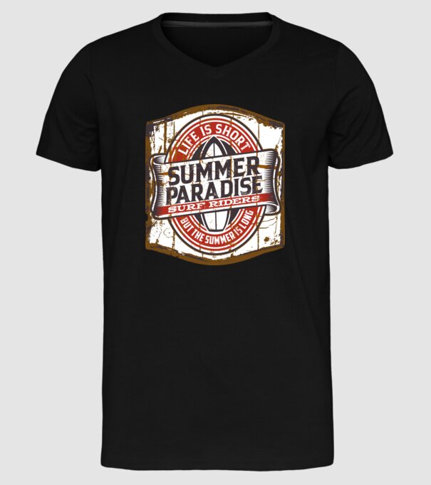 Summer Paradise model negru pe tricou