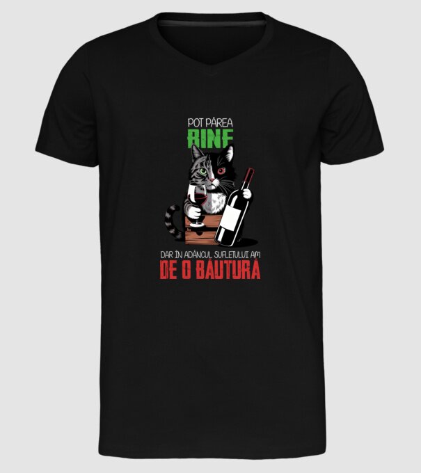 sunt bun pentru o băutură Negru model negru pe tricou