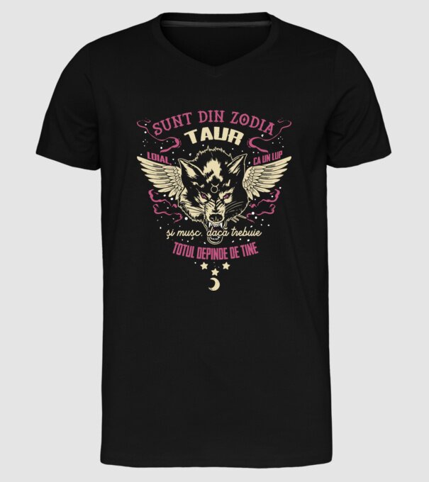 Taur model negru pe tricou