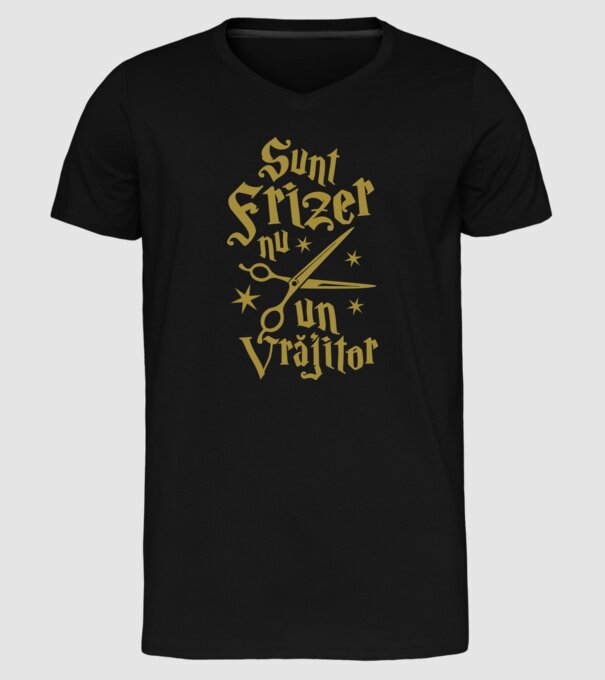 sunt frizer, nu un vrăjitor model negru pe tricou