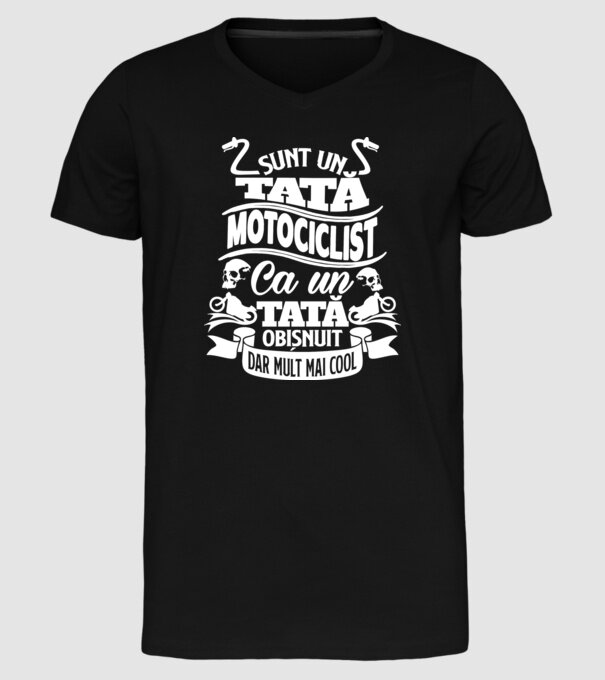 Sunt un tată motociclist, ca un tată obișnuit, dar mult mai cool model negru pe tricou