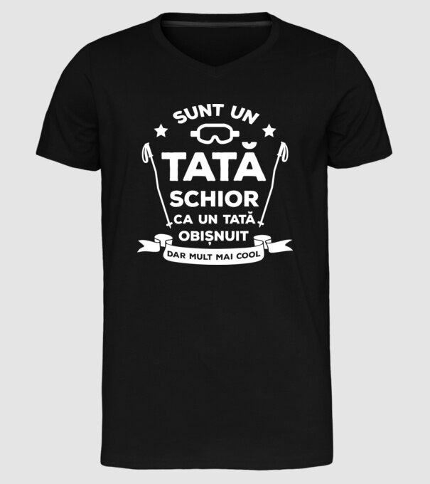 sunt un tată schior, ca un tată obișnuit, dar mult mai cool model negru pe tricou