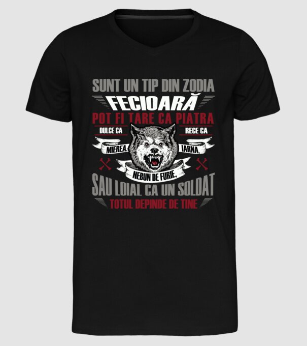 Sunt un tip din zodia Fecioară model negru pe tricou
