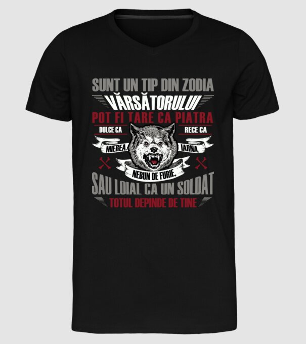Sunt un tip din zodia Vărsătorului model negru pe tricou