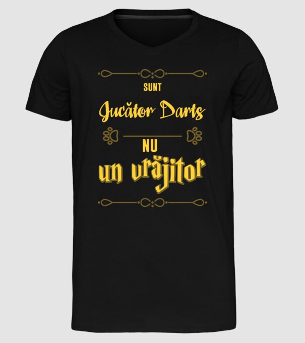 Sunt jucător darts, nu un vrăjitor model negru pe tricou