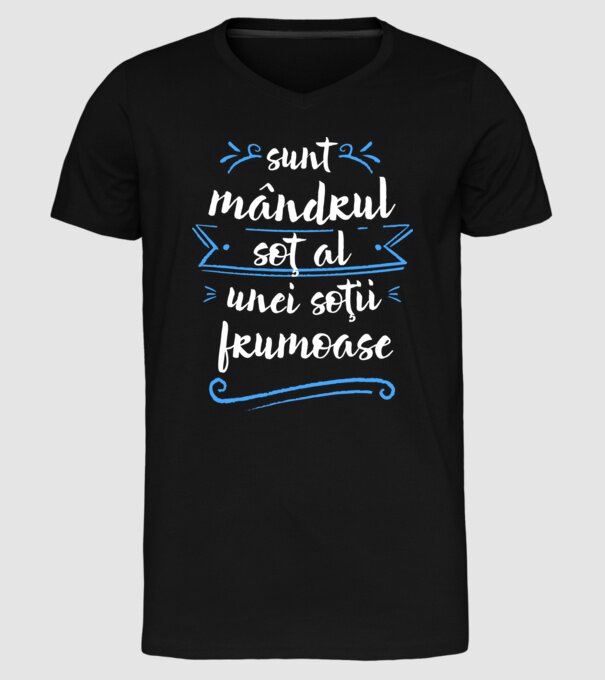 sunt mândrul soț al unei soții frumoase model negru pe tricou
