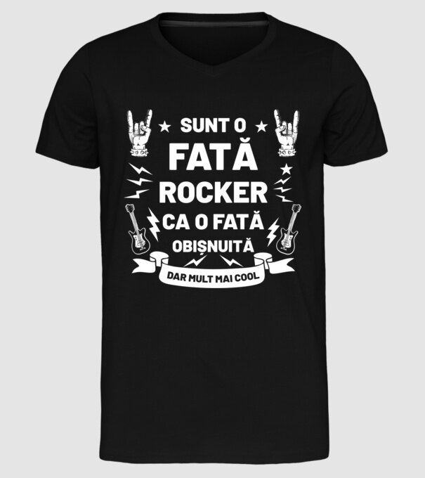Sunt o fată rocker, ca o fată obișnuită, dar mult mai cool model negru pe tricou