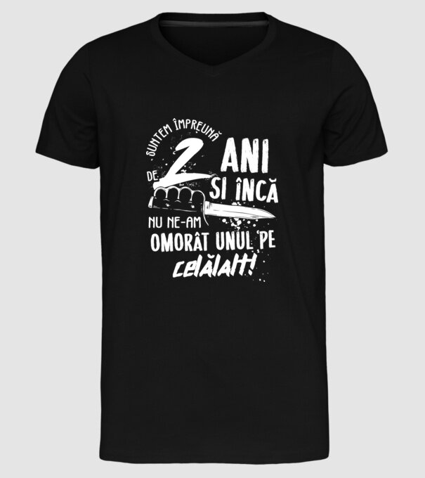 Suntem împreună de 2 ani model negru pe tricou