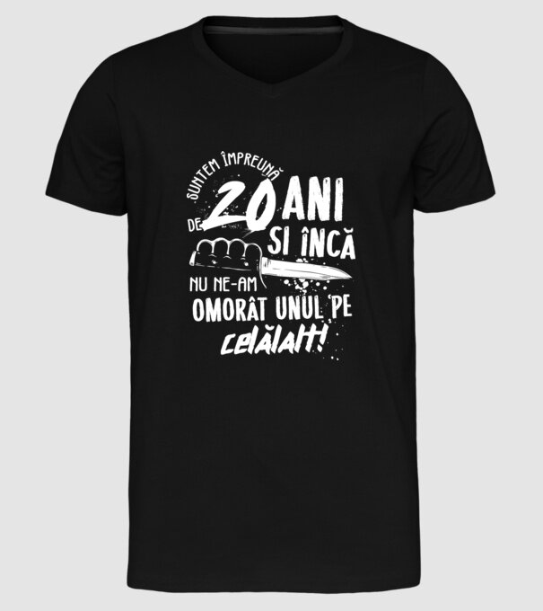 Suntem împreună de 20 ani model negru pe tricou