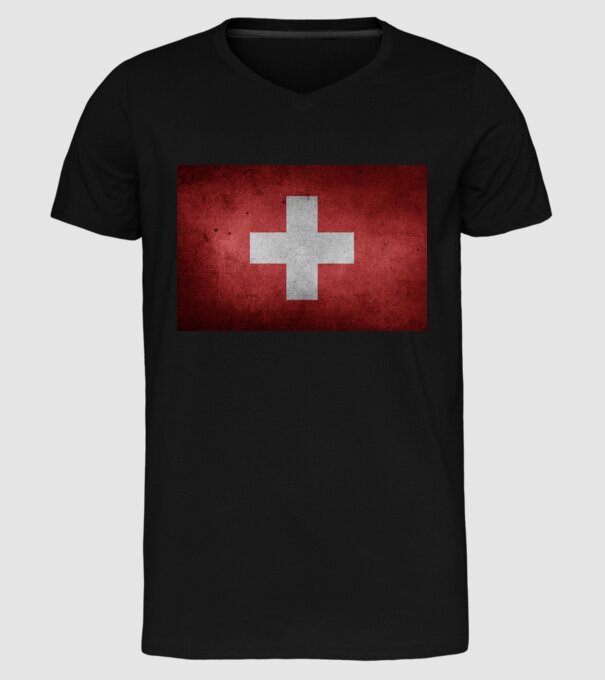 SWITZERLAND model negru pe tricou